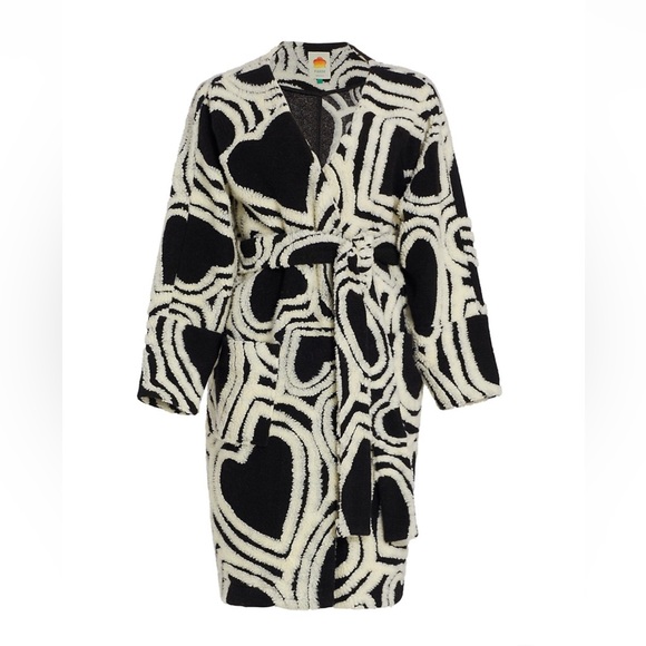 Farm Rio Wild Hearts Fleece Coat NEW - Picture 2 of 12